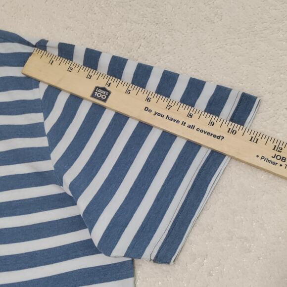 Peter Millar Crown Sport Shirt Mens‎ XL Performance Tee Striped Indigo Blue NWOT - Picture 10 of 13